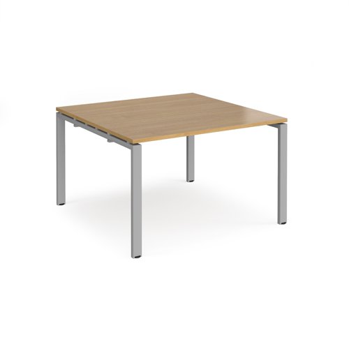 Adapt boardroom table starter unit 1200mm x 1200mm - silver frame, oak top