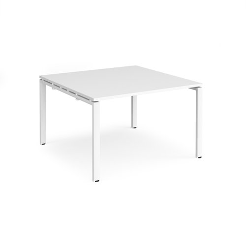 EBT1212-SB-WH-WH Adapt boardroom table starter unit 1200mm x 1200mm - white frame, white top