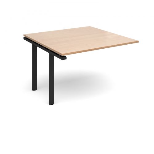 Adapt II boardroom table add on unit 1200mm x 1200mm - black frame, beech top