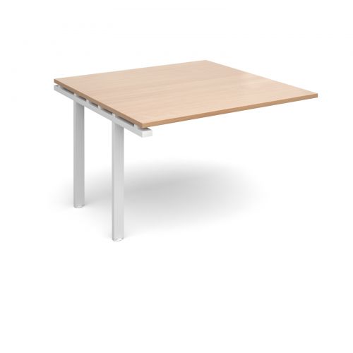 Adapt II boardroom table add on unit 1200mm x 1200mm - white frame, beech top