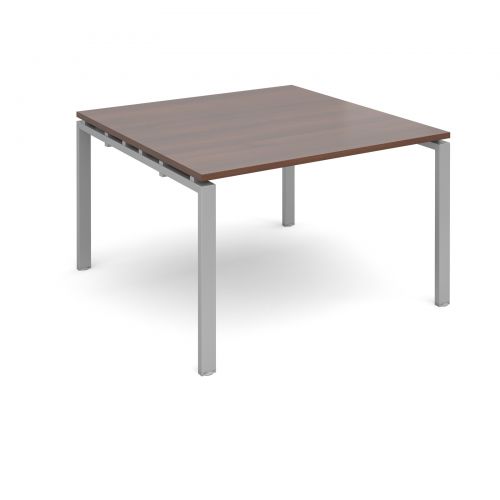 Adapt Ii Boardroom Table Starter Unit 1200mm X 1200mm Silver Frame And Walnut Top