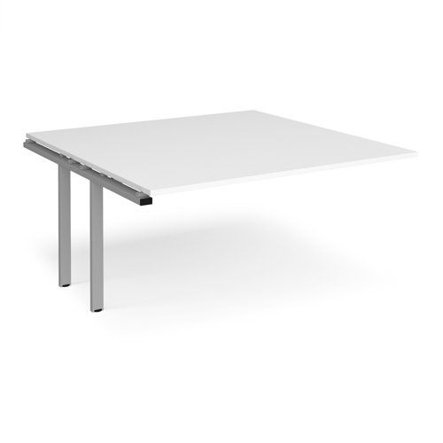 Adapt boardroom table add on unit 1600mm x 1600mm - silver frame, white top