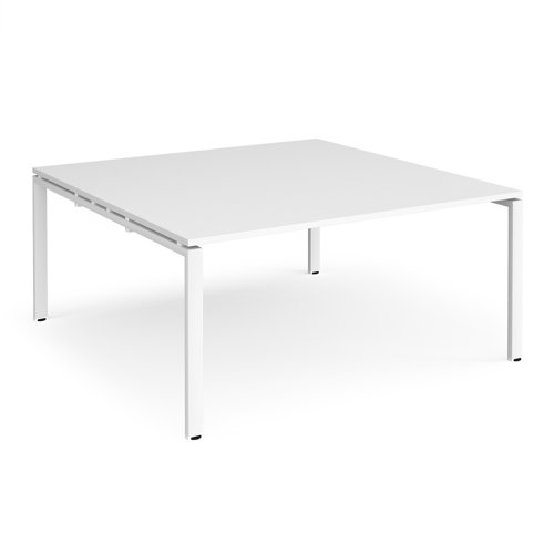 Adapt square boardroom table 1600mm x 1600mm - white frame, white top Boardroom Tables EBT1616-WH-WH