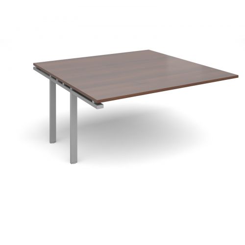 Adapt Ii Boardroom Table Add On Unit 1600mm X 1600mm Silver Frame And Walnut Top