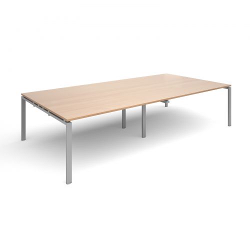 Adapt Ii Rectangular Boardroom Table 3200mm X 1600mm Silver Frame And Beech Top