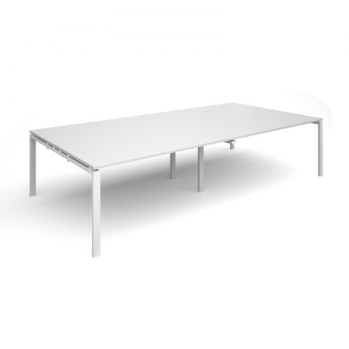 Adapt II rectangular boardroom table 3200mm x 1600mm - white frame, white top