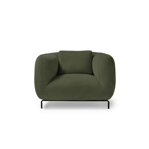 Ebony single sofa chair in olive green