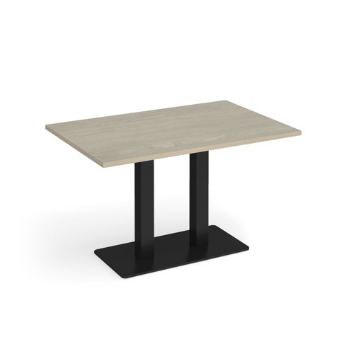 Eros rectangular dining table with flat black rectangular base and twin uprights 1200mm x 800mm - made to order