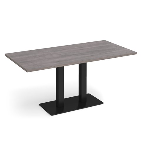 Eros tables have the right proportions, flawless surfaces and a solid foundation, featuring a sturdy, rectangular base and twin uprights available in black, brushed steel and white that offer the ultimate in strength and stability. Eros has a simple yet stylish design which can be used as a dining table or as a meeting table in any traditional or modern breakout space or dining area.