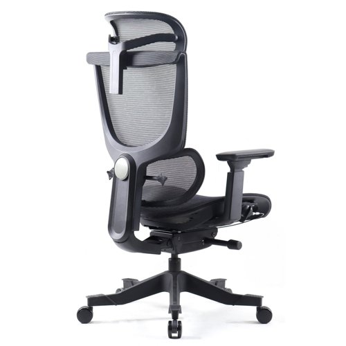 Elise black mesh back operator chair with headrest and black mesh seat