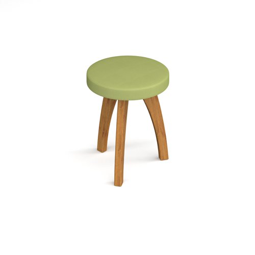 Saxon circular low stool with three solid oak legs