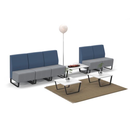 ENC-TAB02-MF-KO | The Encore Modular is as reconfigurable as it is versatile and can be grouped together to create large landscape configurations which are ideal for meetings and reception areas, or be used as stand-alone pieces. The quality construction and high traffic design deliver an endless array of configurations and the high back units offer comfort and privacy in a more informal space where people can work, team up or gather.