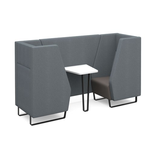 Encore high back 2 person meeting booth with table and black sled frame - made to order