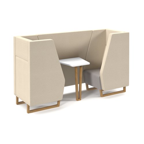 Encore high back 2 person meeting booth with table and wooden sled frame - made to order