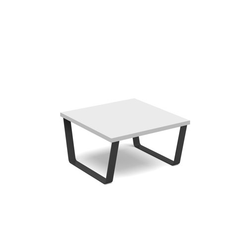 Encore² modular coffee table with black sled frame - white