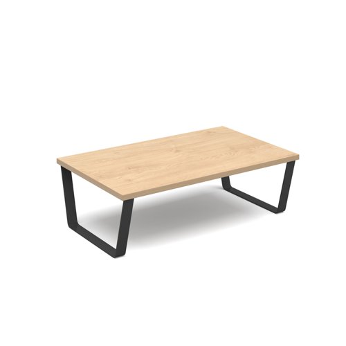 Encore modular large coffee table with black sled frame - Kendal oak