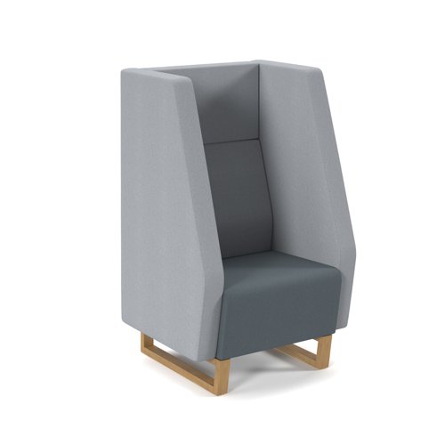 Encore High Back Sofa 1 Seater Wooden Oak Frame Elapse Grey/Late Grey ENC01H-WF-EG-LG