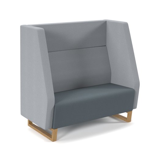 Encore High Back Sofa 2 Seater Wooden Oak Frame Elapse Grey/Late Grey ENC02H-WF-EG-LG