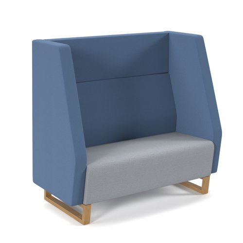 Encore High Back Sofa 2 Seater Wooden Oak Frame Late Grey/Range Blue ENC02H-WF-LG-RB
