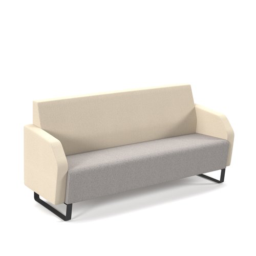 Encore low back 3 seater sofa 1800mm wide with black sled frame