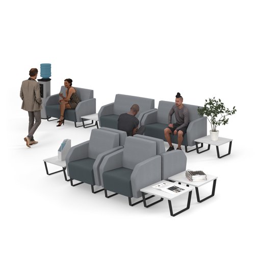 ENC-TAB01-MF-WH | The Encore Modular is as reconfigurable as it is versatile and can be grouped together to create large landscape configurations which are ideal for meetings and reception areas, or be used as stand-alone pieces. The quality construction and high traffic design deliver an endless array of configurations and the high back units offer comfort and privacy in a more informal space where people can work, team up or gather.