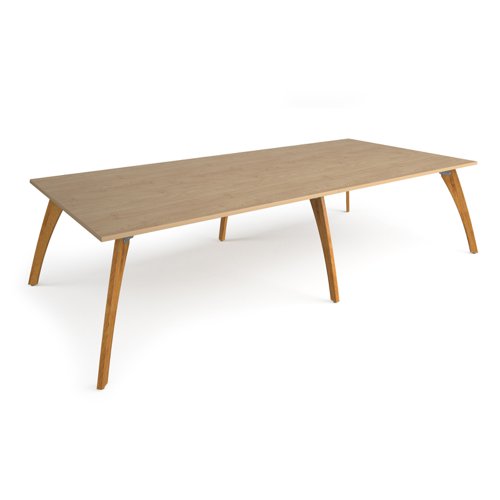 Enable worktable 3200mm x 1600mm deep with six solid oak legs - kendal oak Meeting Tables ENT32-16-KO