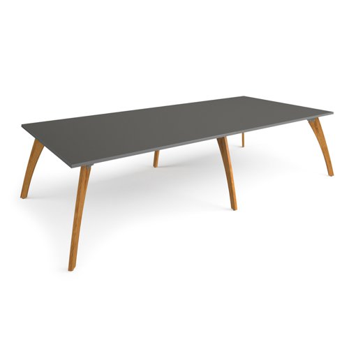 Enable Worktable 3200mm X 1600mm Deep With Six Solid Oak Legs Onyx Grey