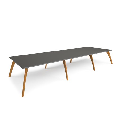 Enable worktable 4800mm x 1600mm deep with eight solid oak legs - onyx grey Meeting Tables ENT48-16-OG