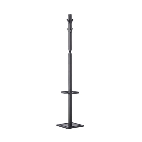 Epsilon coat stand with 4 coat hooks and 4 umbrella hooks - Black