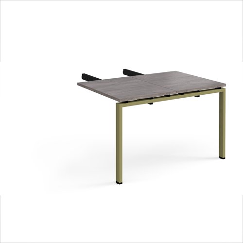 Adapt add on unit double return desk 800mm x 1200mm - green frame, grey oak top