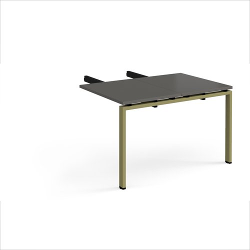 Adapt add on unit double return desk 800mm x 1200mm - green frame, storm grey top