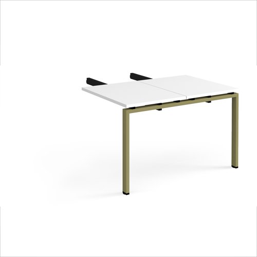 Adapt add on unit double return desk 800mm x 1200mm - green frame, white top
