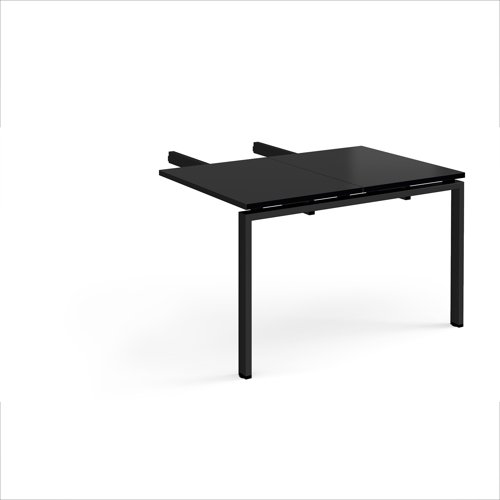 Adapt add on unit double return desk 800mm x 1200mm - black frame, black top