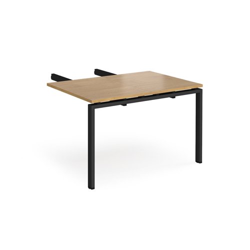 Adapt add on unit double return desk 800mm x 1200mm - black frame, oak top