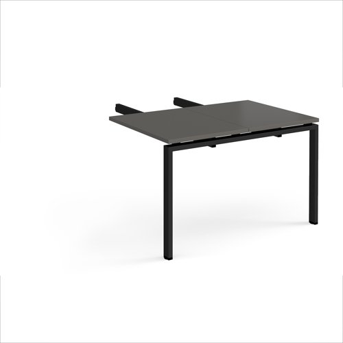 Adapt add on unit double return desk 800mm x 1200mm - black frame, storm grey top