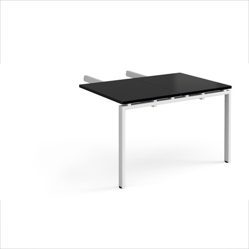 Adapt add on unit double return desk 800mm x 1200mm - white frame, black top