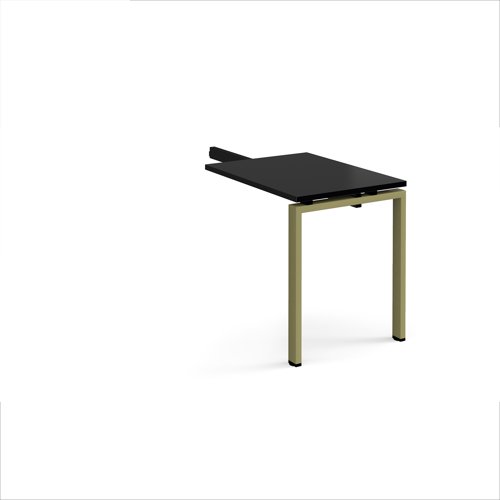 Adapt add on unit single return desk 800mm x 600mm - green frame, black top
