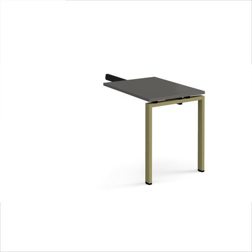 Adapt add on unit single return desk 800mm x 600mm - green frame, storm grey top