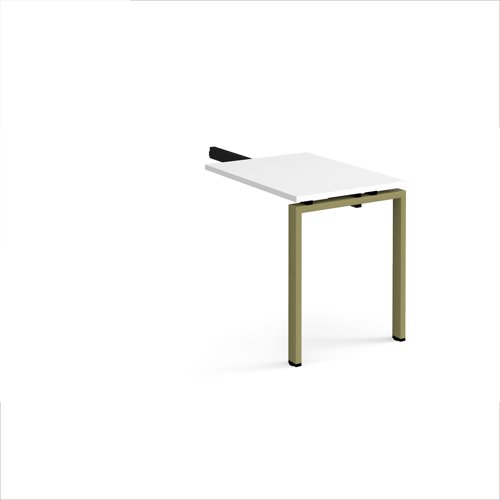 Adapt add on unit single return desk 800mm x 600mm - green frame, white top