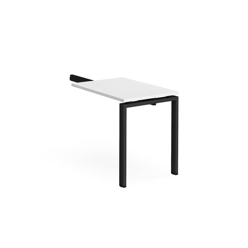 Adapt add on unit single return desk 800mm x 600mm - black frame, white top