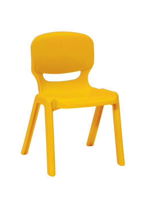 Ergos versatile one piece educational chair for age 14-16 (box of 4) - yellow