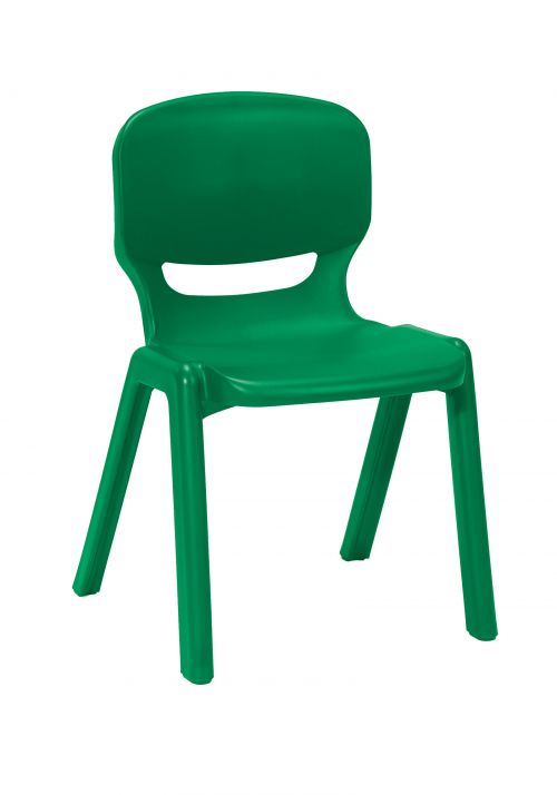 Ergos versatile one piece educational chair for age 16+ - green