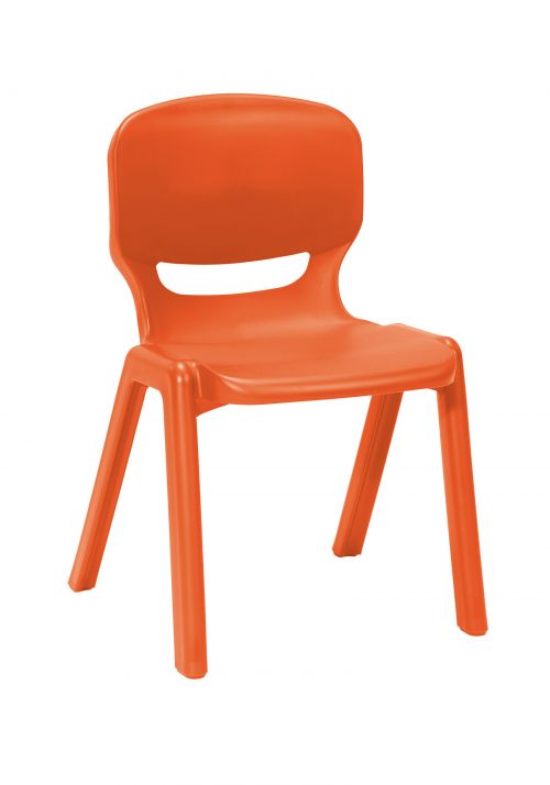 Ergos versatile one piece educational chair for age 16+ - orange