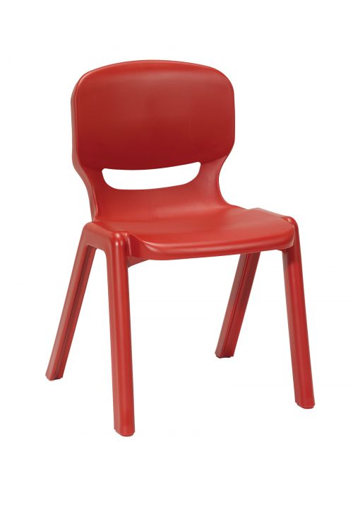 Ergos versatile one piece educational chair for age 16+ - red