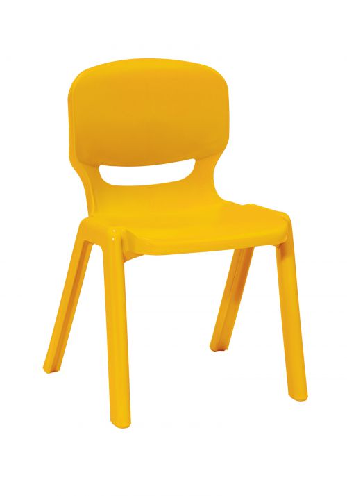 Ergos versatile one piece educational chair for age 16+ - yellow