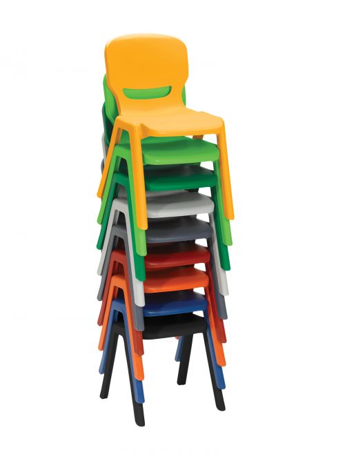 Ergos versatile one piece educational chair for age 14-16 (box of 4) - green