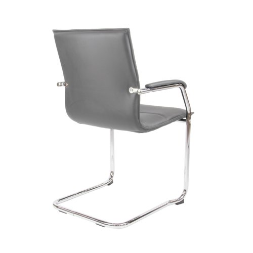 Essen stackable meeting room cantilever chair - grey faux leather Dams International