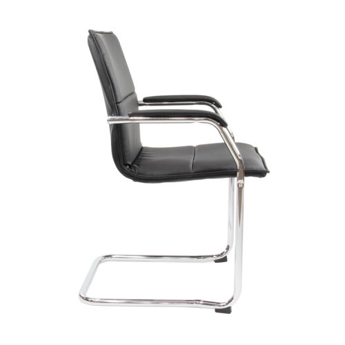 Essen stackable meeting room cantilever chair - black faux leather Stacking Chairs ESS100S2-K