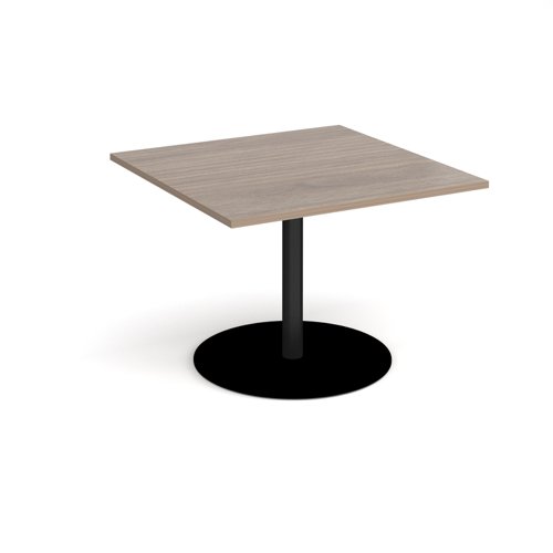 Eternal square extension table 1000mm x 1000mm - black base, Barcelona walnut top