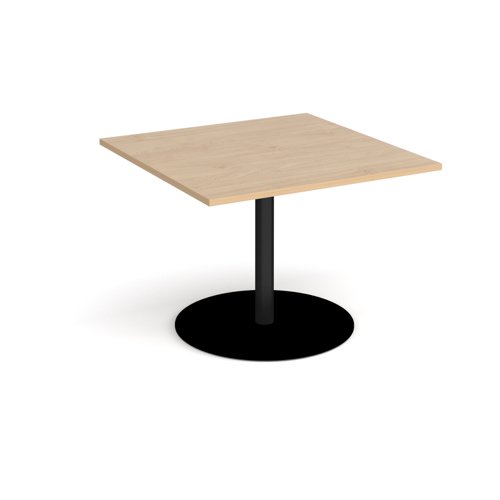 Eternal square extension table 1000mm x 1000mm - black base, kendal oak top